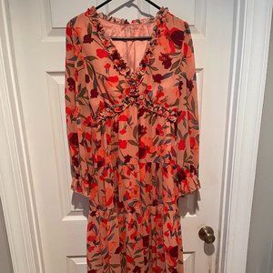 Boutique Dress M Peach Floral Dress